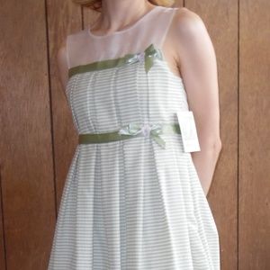 Green Striped Spring Dress